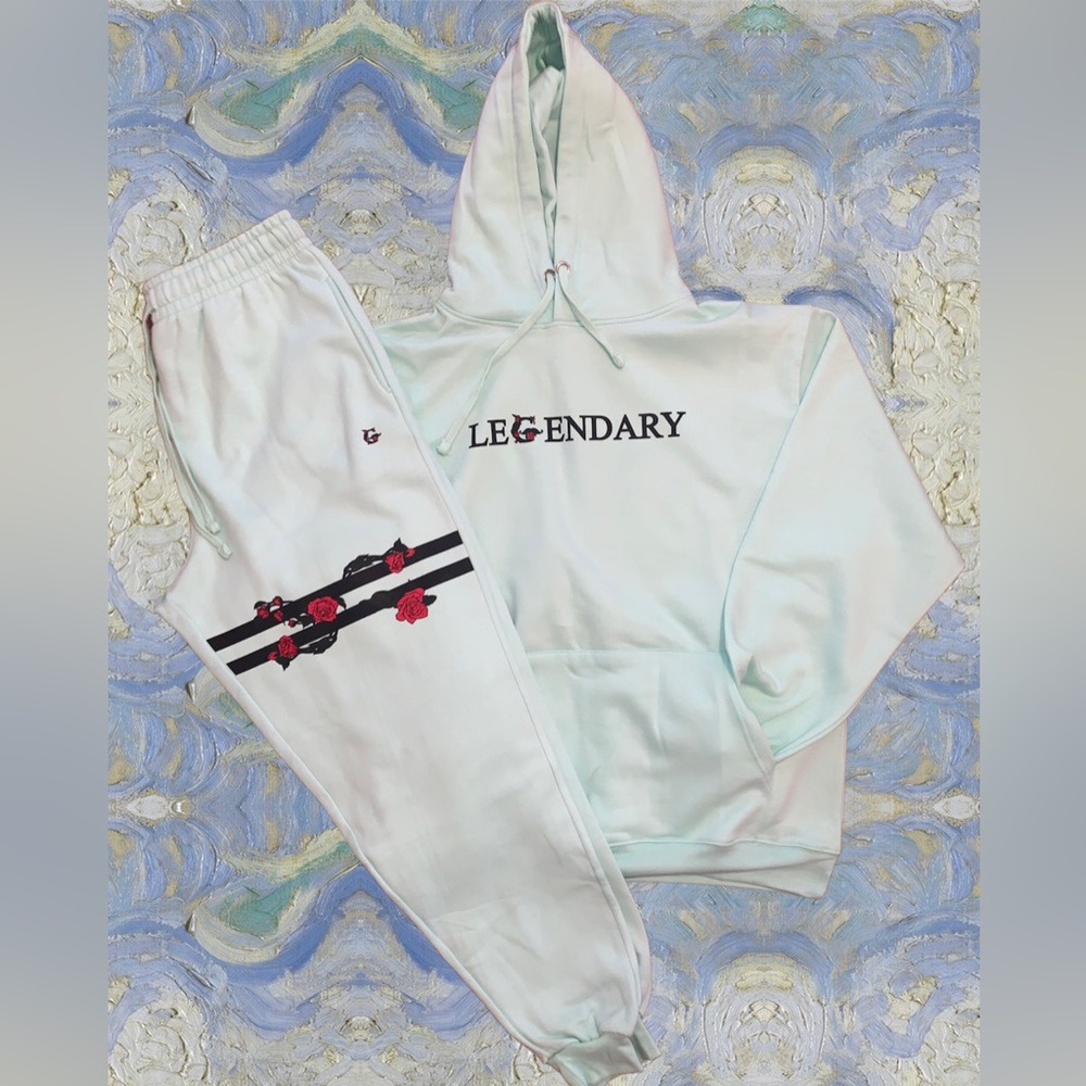 Legendary Rose Vine Sweatsuit - Mint Green
